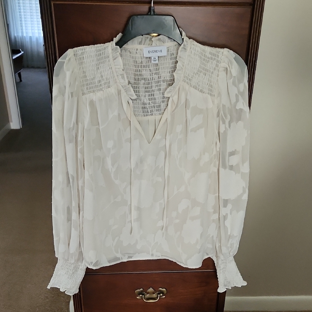 Evereve Floral Cream Blouse